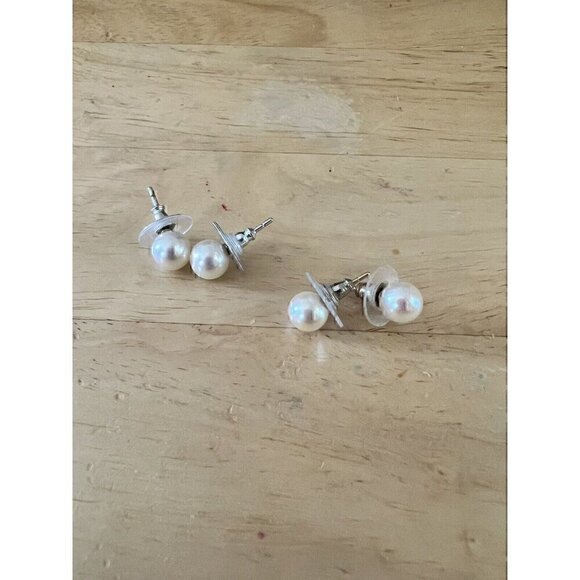 Unbranded Jewelry - Pearl Stud Earrings Sterling Silver Set Of 2